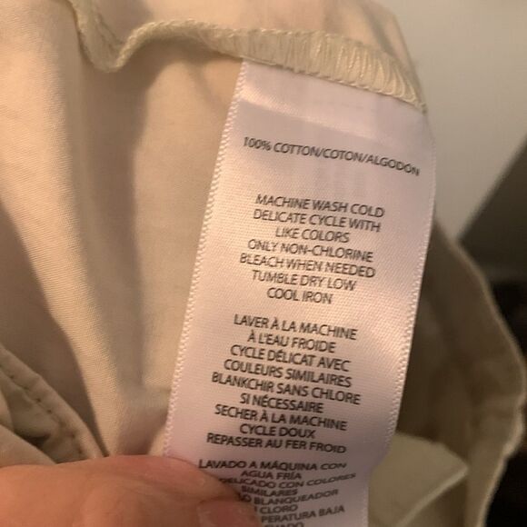 CALVIN KLEIN PANTS HIGH WAISTED WIDE LEG PLEATED CREAM KHAKIS SZ 2 NWT - Picture 6 of 9